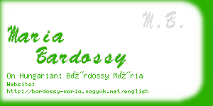 maria bardossy business card